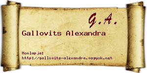Gallovits Alexandra névjegykártya